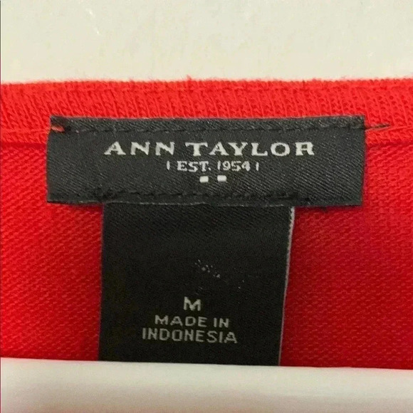 Ann Taylor Red Sweater, draped neckline, stretchy, size medium - Picture 2 of 4